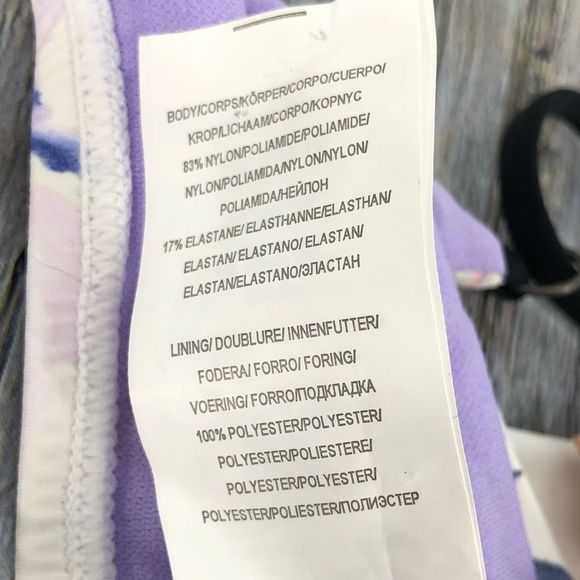 The Bikini Lab Watercolor Floral Ruffle Wrap Bikini Swim Top NWT size Medium - Picture 14 of 15